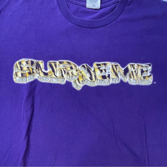 Supreme Diamond Logo Purple Color Mens Medium Size Tee Shirt - Picture 2 of 6